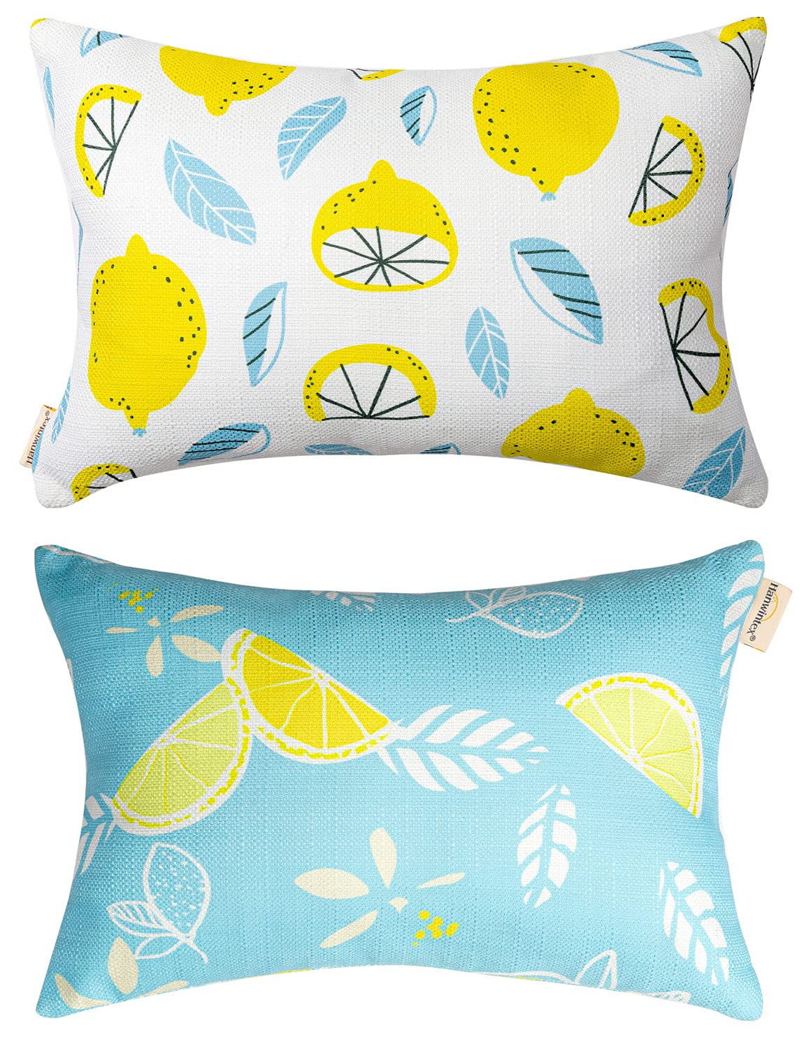 Waterproof Outdoor Patio Chaise Lounge Pillows with Adjustable Elastic Stripe - 2 Pack Yellow Cushions for Garden Furniture, Sofa & Office Chair (Perfect for Poolside, Backyard Relaxation & Patio Lounging)