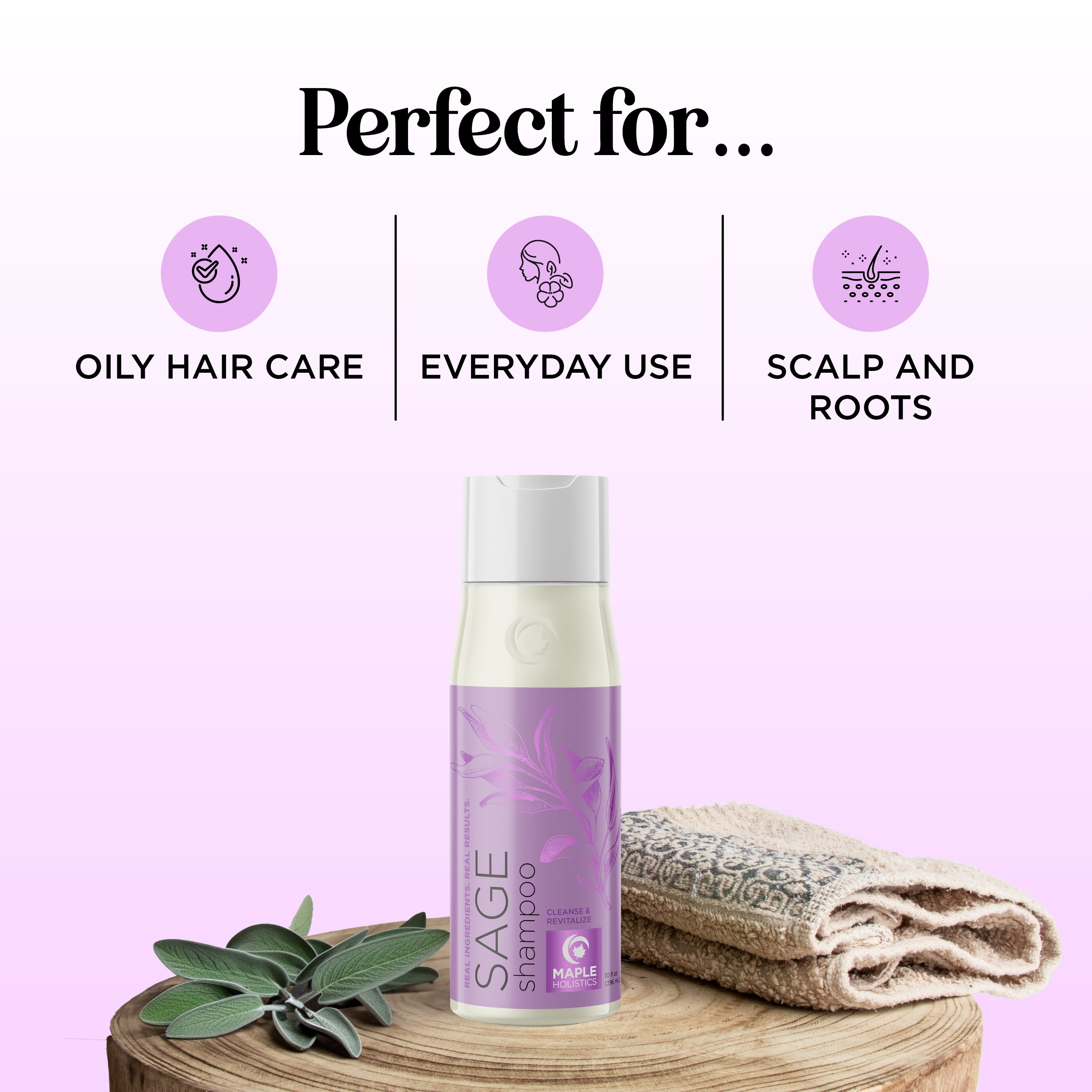 Sage Shampoo for Hair Growth & Scalp Health - Natural & Organic Hair Care for Men & Women - Perfect for Daily Use & Sensitive Scalp