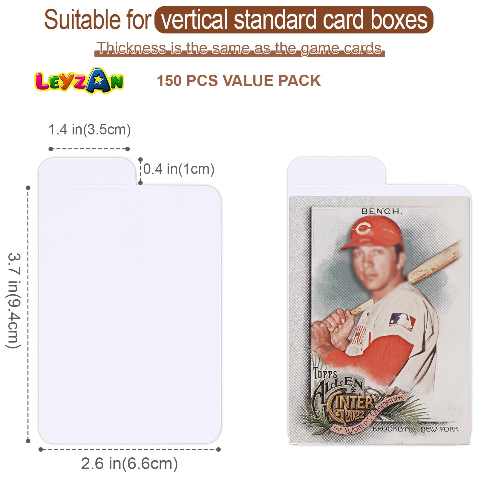 150PCS Trading Card Dividers - Premium Paper Organizer for Baseball, MTG, TCG & Sports Cards - Standard Vertical Dividers for Storage Boxes - Perfect for Card Game Tournaments & Collector Display