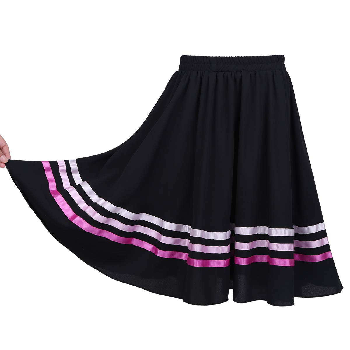 Girls Ballet Skirt with Ribbon - RAD Style Long Maxi Swing Skirt for Dance Costumes & Ballerina Performances - Perfect for Recitals, Dance Classes, and Theatrical Performances