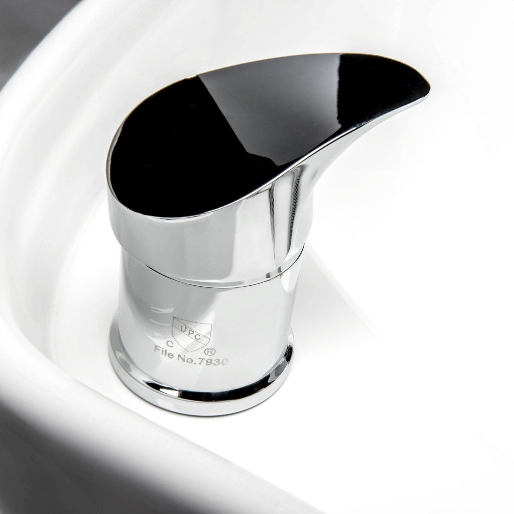Lanvain 602T Chrome Faucet Styling Chair - Modern Salon Styling Chair with Adjustable Height for Hairdressers & Barbers | Perfect for Salon, Spa & Home Use