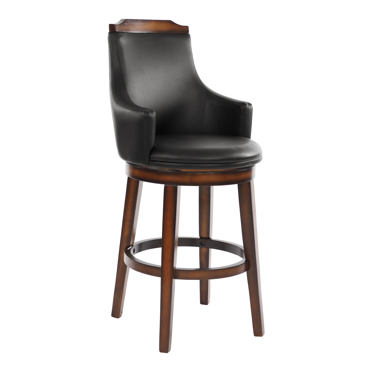 Burnished Oak Swivel Bar Stools Set of 2 - 29 Inch Counter Height Swivel Pub Chairs for Kitchen Island, Home Bar & Dining Room - Rustic Modern Wooden Bar Stools with 360 Degree Rotation