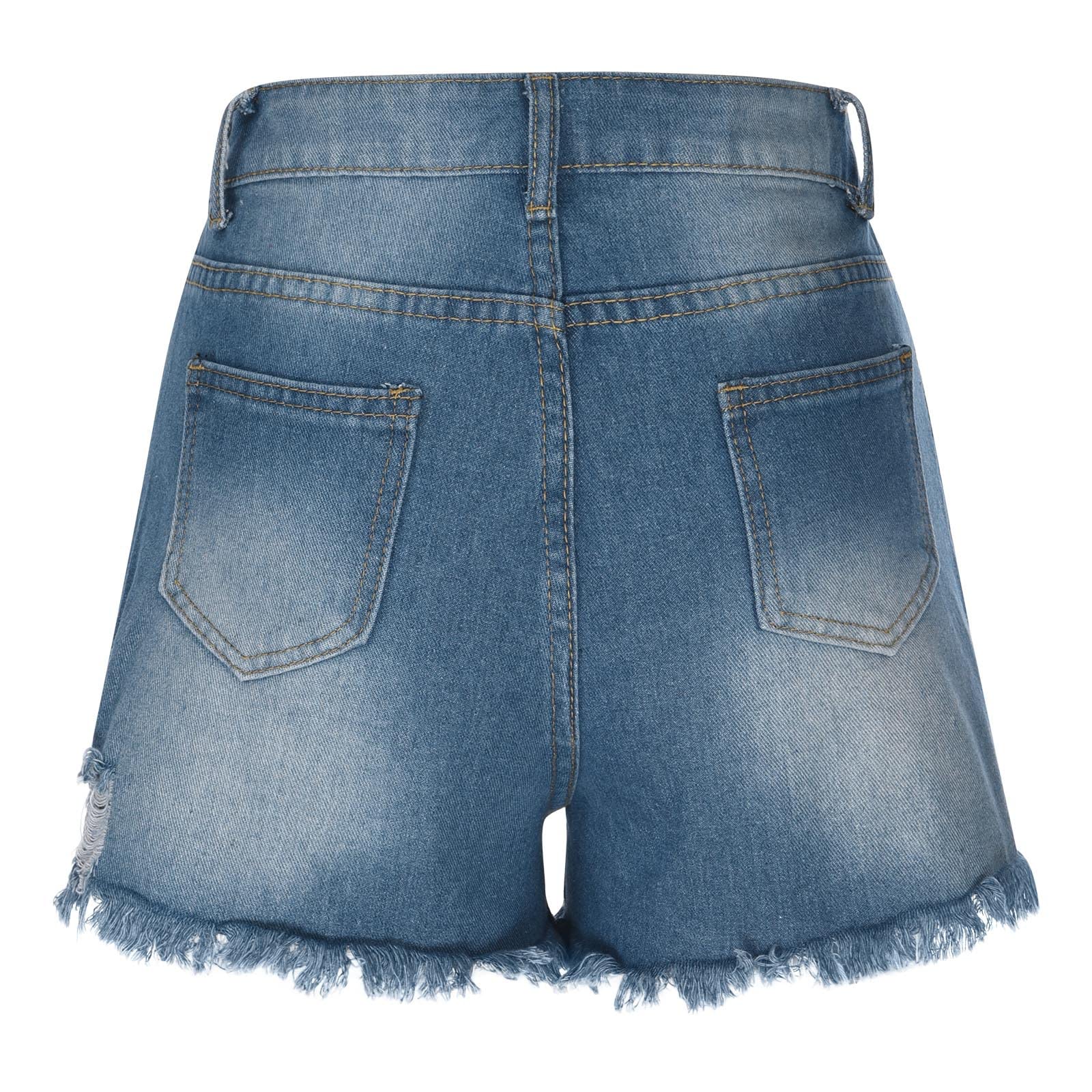 Women's Denim Shorts - Casual Button Front Mid Waist Jean Shorts with Pockets | Elegant Dressy Shorts for Going Out, Gym & Summer Wear