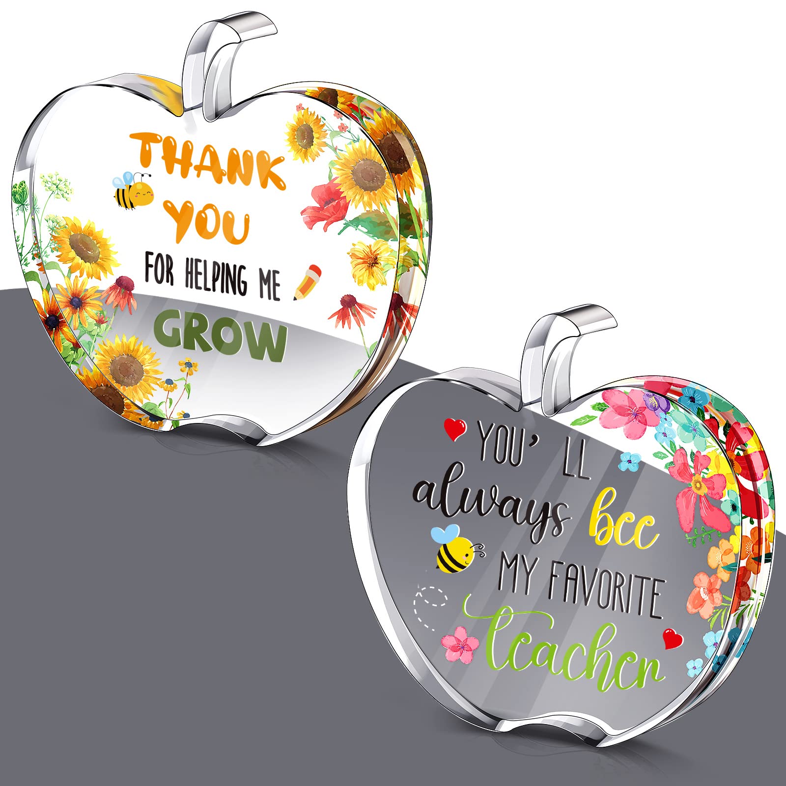 Chunful 2-Piece Bee-Themed Teacher Appreciation Gift Set - Perfect for Graduation, Christmas, Retirement & Thank You Gifts from Students - Acrylic Keepsake for Class of 2025 - Ideal for Classroom Decor, Teacher's Desk & Special Occasions