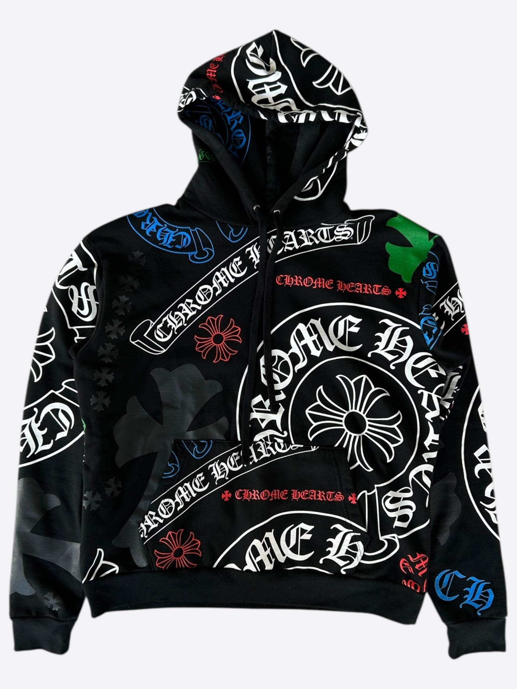 Chrome Hearts Black & Multicolor Stencil Hoodie - Stylish Streetwear Pullover for Men & Women | Perfect for Casual Outfits, Urban Fashion & Everyday Wear