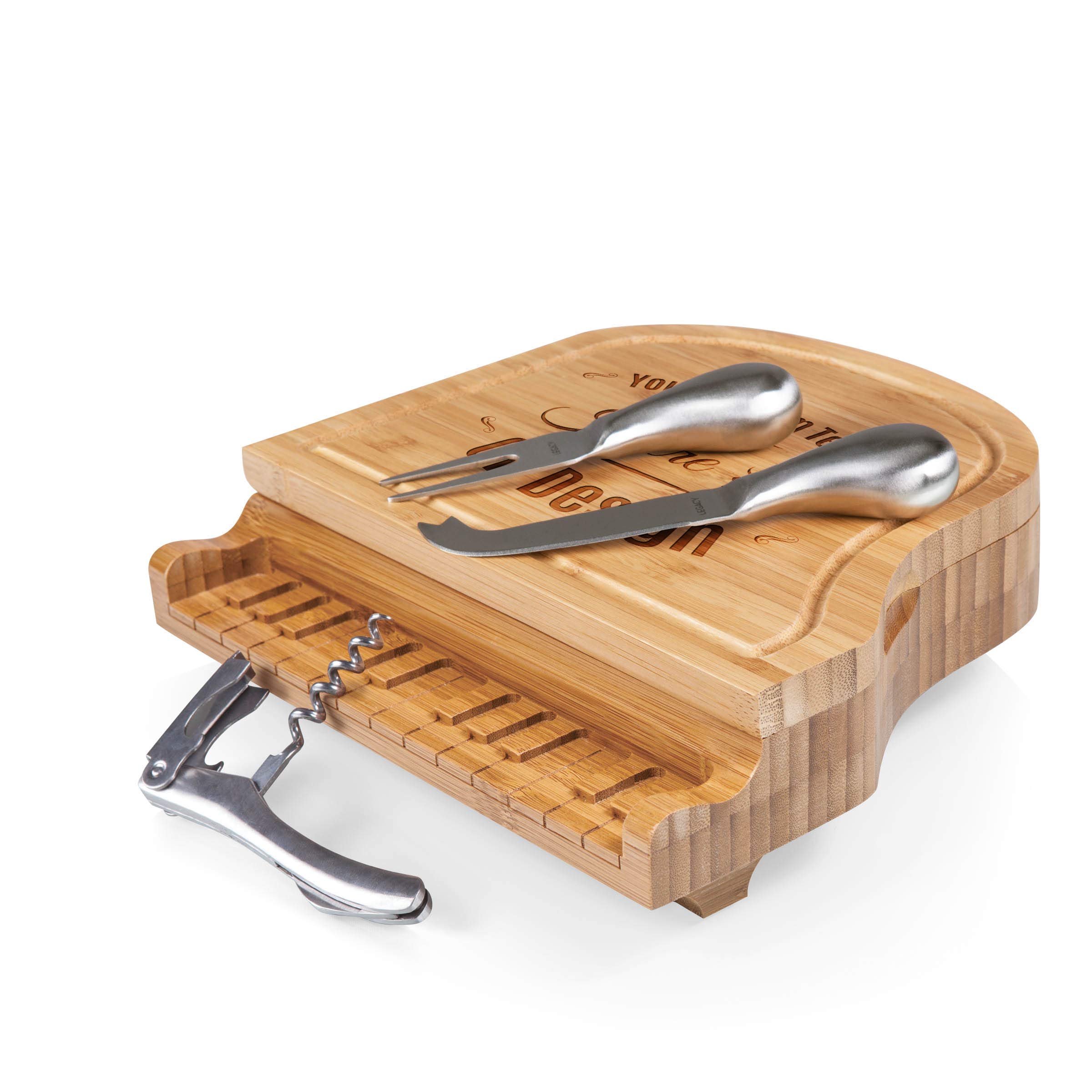 Personalized Bamboo Charcuterie Board Set with Cheese Knives - Elegant Piano Design for Wine, Cheese, Crackers & Meat - Perfect for Entertaining, Housewarming & Holiday Gifts - Ideal for Dinner Parties, Wine Tastings & Charcuterie Spreads