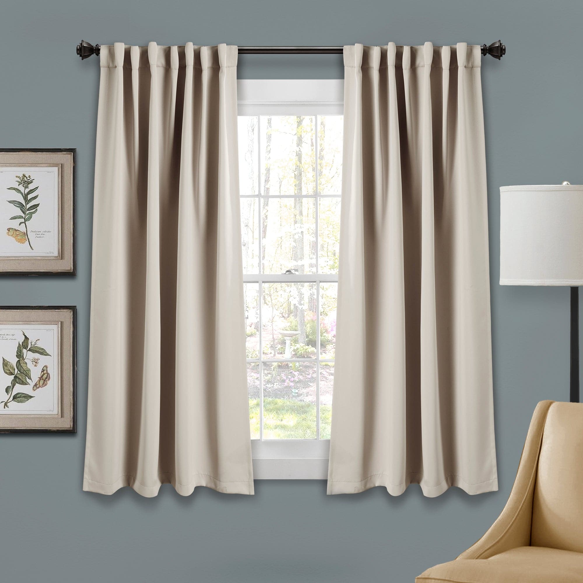 Blackout Curtain Panels with Insulated Back Tab - Thermal & Noise Reducing Room Darkening Drapes for Bedroom, Living Room & Nursery - Set of 2 Panels