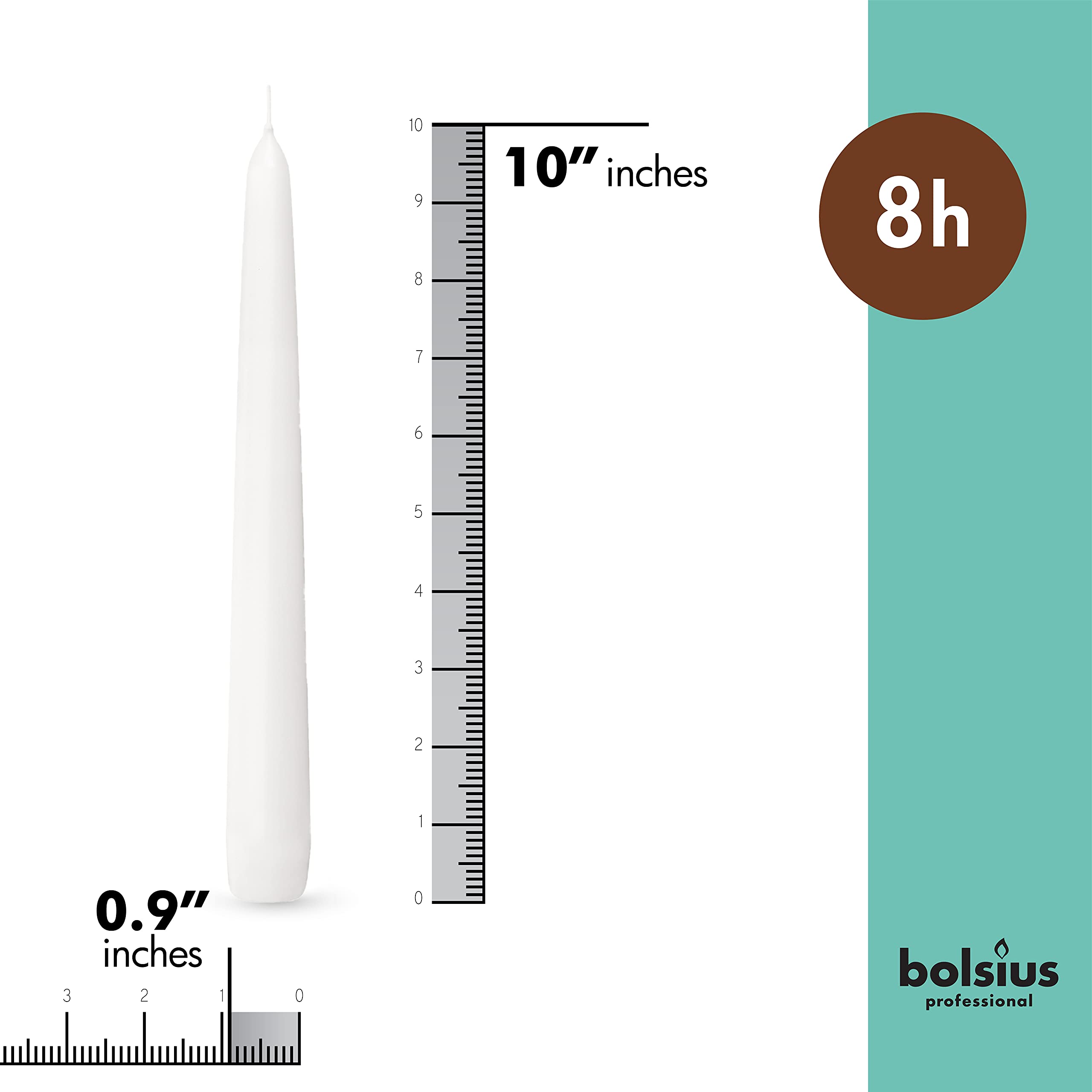BOLSIUS White Taper Candles - 3 Pack (90 Count) - 8 Hour Burn Time - Premium European Quality Unscented Candles with Smokeless Flame - Perfect for Weddings, Church, Restaurants & Home Decor