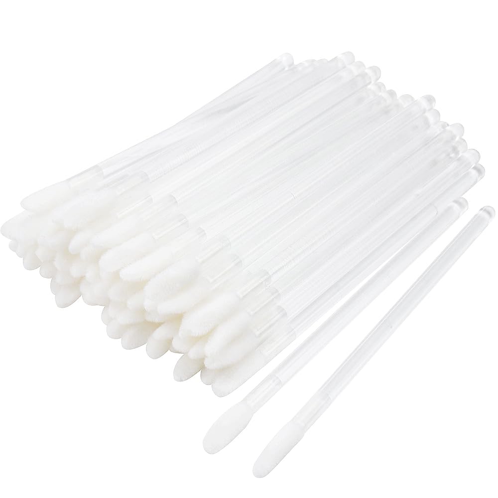 300 Pieces Disposable Lip Brushes - Premium Lipstick & Gloss Wands Applicator Set with Clear Handle - Perfect for Makeup Artists, Salons & DIY Beauty Kits