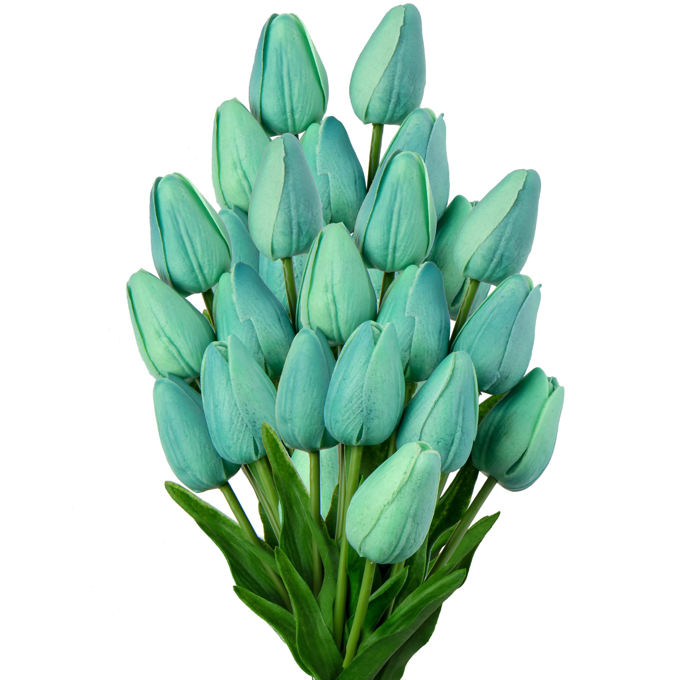 10 Pcs Blue Artificial Tulips - Real Touch Faux Flowers for Home Decor, Wedding Bouquets & Centerpieces - 13.5