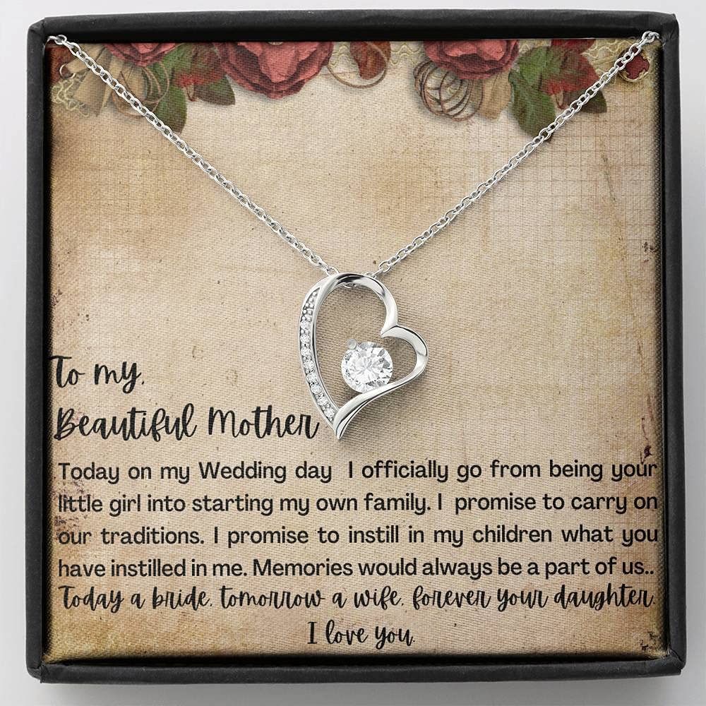 Elegant Mother of the Bride Necklace Gift Set - Thoughtful Present from Daughter or Bride with Keepsake Letter Box - Perfect for Weddings, Anniversaries & Special Occasions