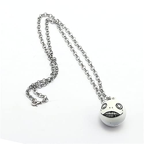 LIPPIP88 - Emil Mask Necklace for NieR Automata Fans, Stainless Steel Pendant with Chain, Friendship Jewelry Gift for Cosplay & Gaming Enthusiasts - Perfect for Cosplay, Gaming Events & Anime Conventions