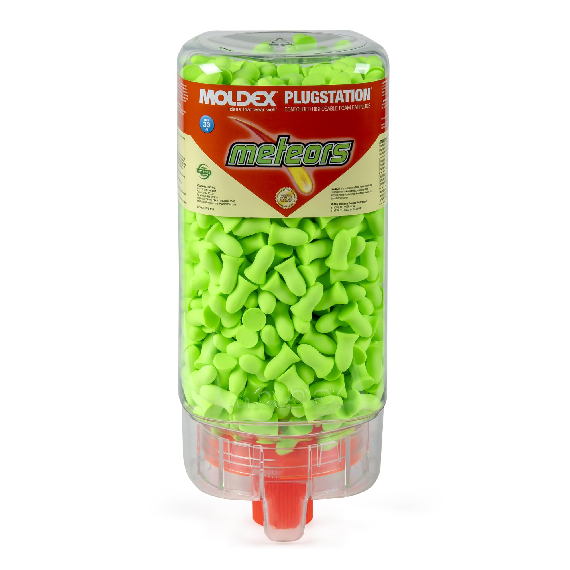 Moldex Meteors® PlugStation® Uncorded Disposable Foam Earplugs 6875 - 33dB NRR Hearing Protection for Construction, Factories & Loud Events