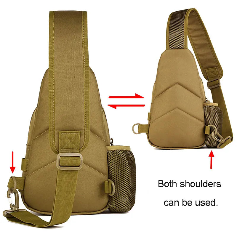 Portable Hiking & Travel Sling Shoulder Bag - MOLLE Chest Pack for Men - Outdoor Sports Bottle Pouch - Camping Hunting Fishing Backpack - Perfect for Hiking, Travel & Outdoor Adventures