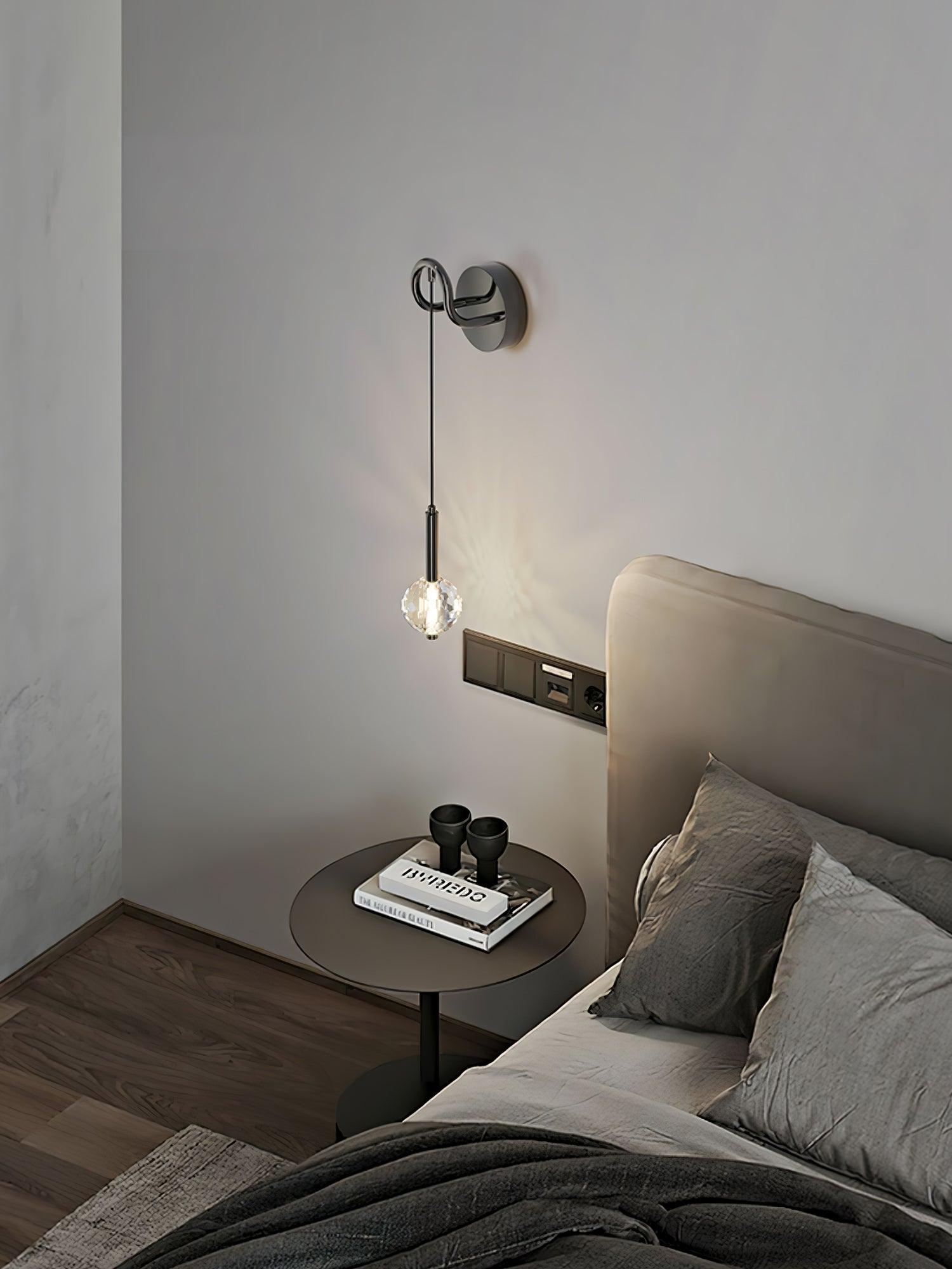 Barletta Crystal Wall Lamp - Elegant LED Sconce Light for Bedroom, Living Room & Hallway | Modern Home Decor Lighting Fixture with Adjustable Brightness