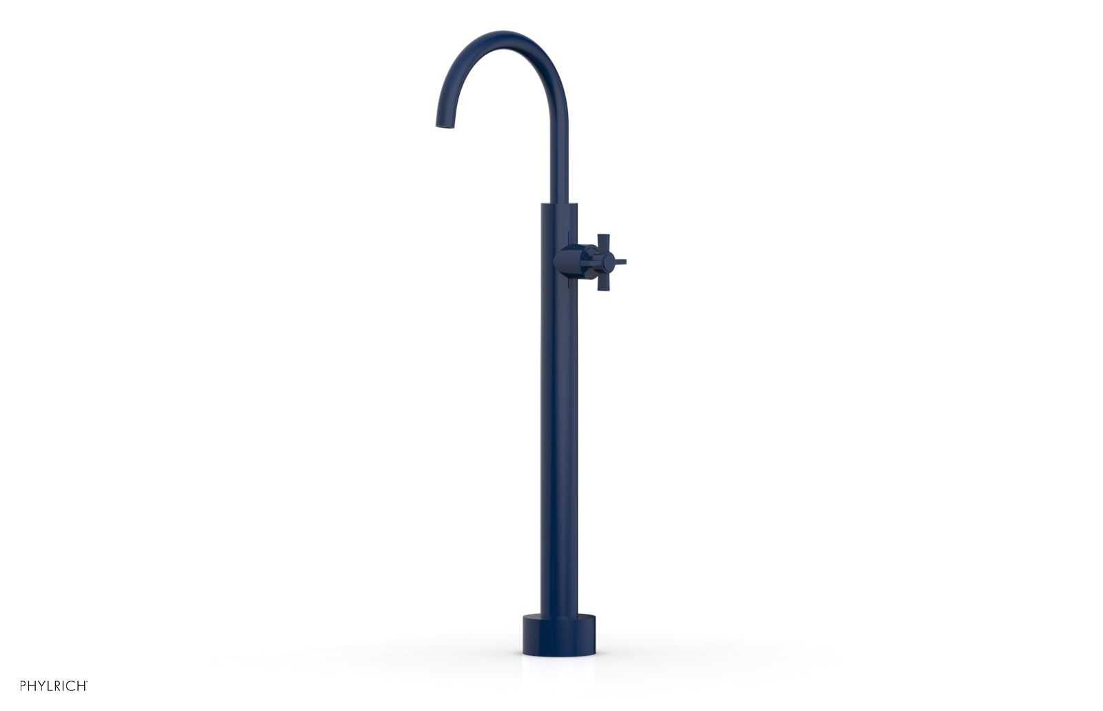 BASIC Low Floor Mount Tub Filler with Cross Handle - D132 44 04 - Perfect for Modern Bathroom Renovations and Spa-Like Showers