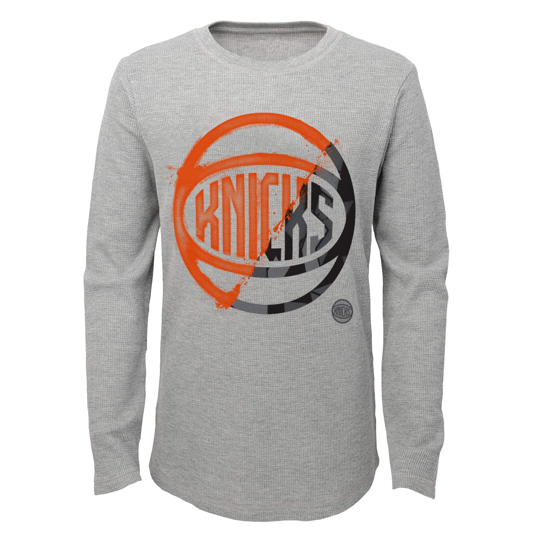 NBA Youth Boys (8-20) Black Long Sleeve Waffle Knit Thermal Shirt - Warm Winter Layering Tee for Basketball Fans & Casual Wear