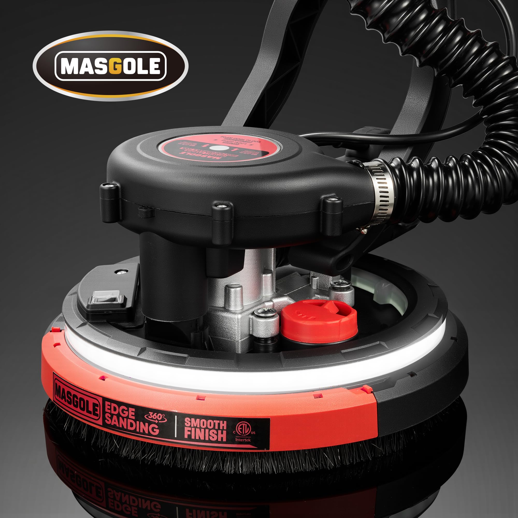 780W Electric Drywall Sander with Vacuum Dust Collector - 6 Variable Speed (900-1800 RPM), Extendable Handle & LED Light - Includes 6 Sanding Discs - Perfect for Home Renovation, Wall Smoothing and Professional Drywall Finishing