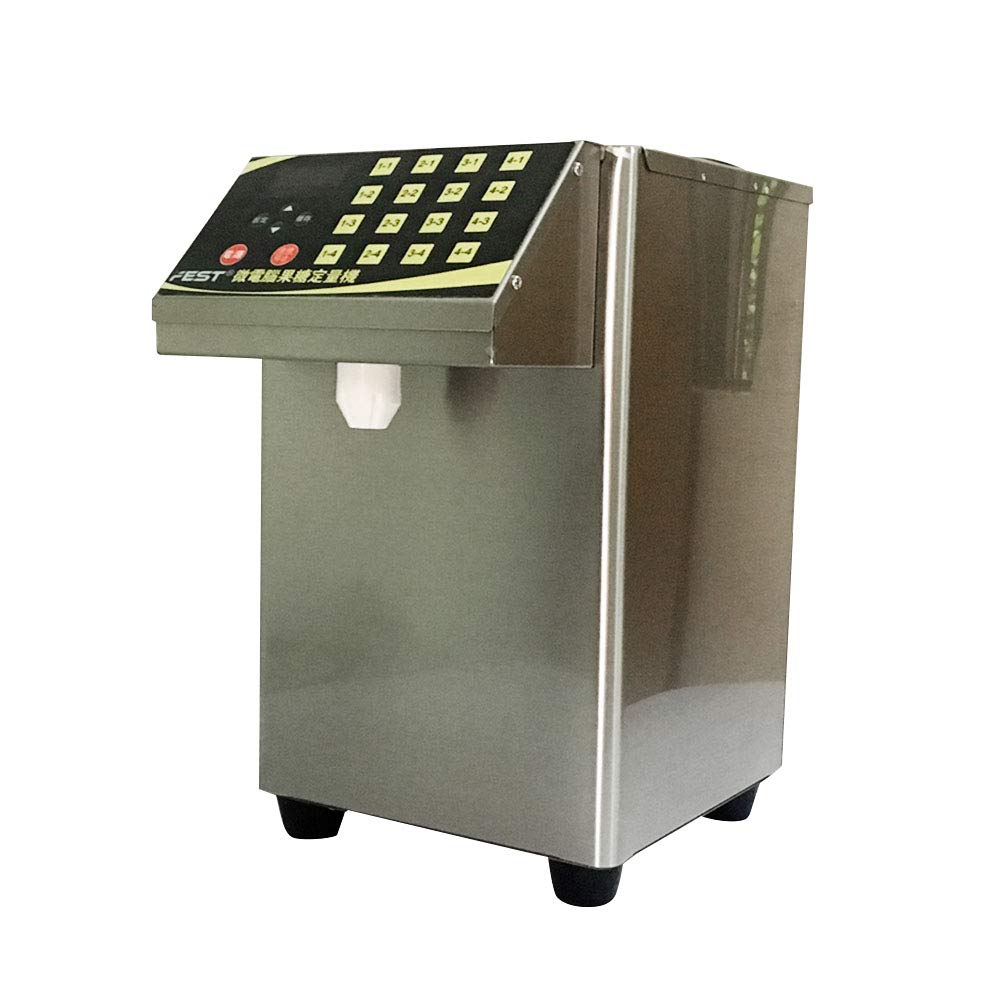 Automatic Sugar Dispenser Machine for Bubble Tea Shop - 16 Grid Syrup Dispenser with 9L Capacity (Stainless Steel) | Perfect for Bubble Tea, Coffee, Dessert & Beverage Businesses