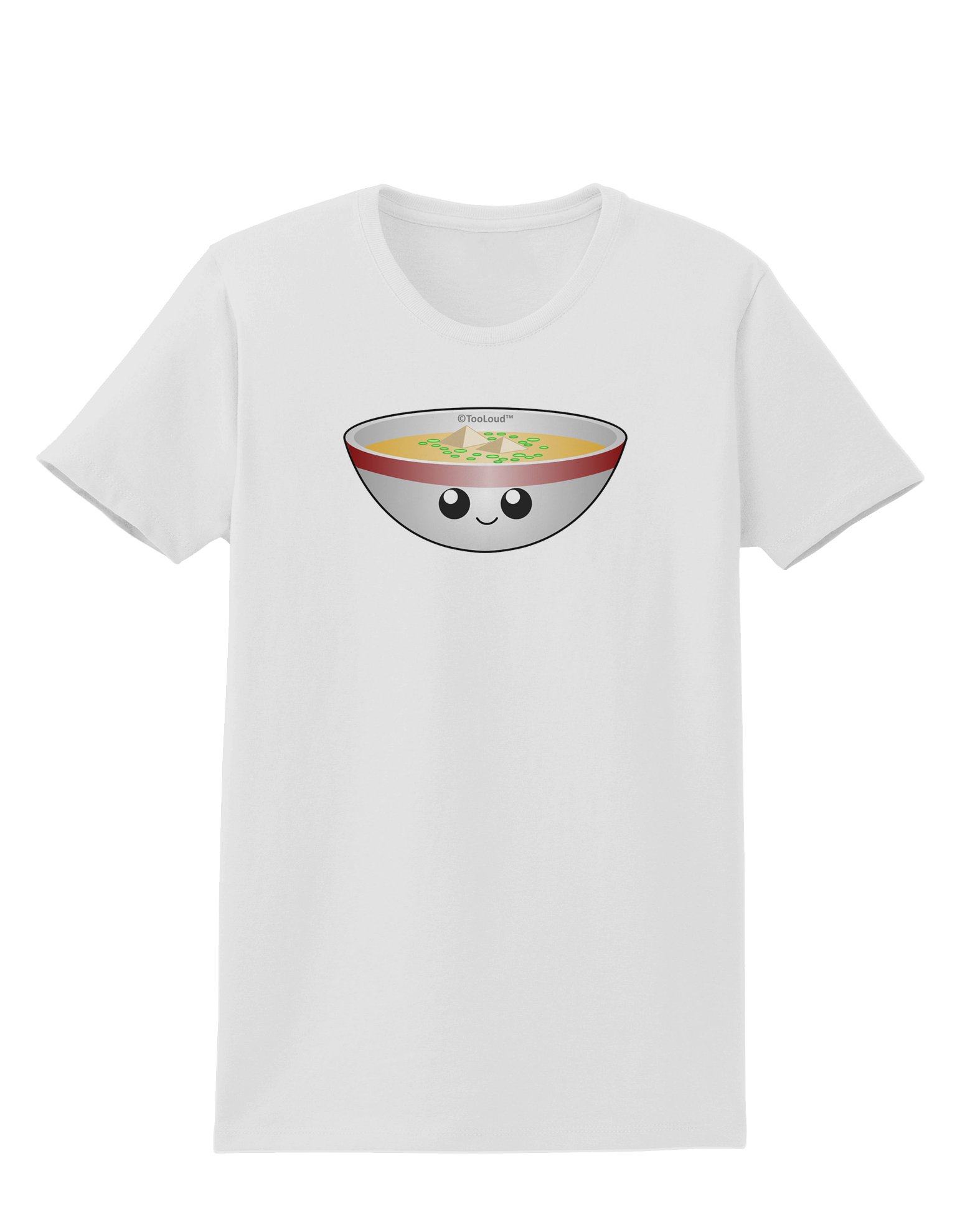 TooLoud Cute Miso Soup Bowl Graphic T-Shirt for Women | Anime Kawaii Japanese Food Tee | Casual Outfit & Cosplay
