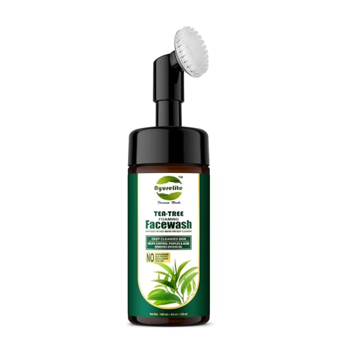 Tea Tree Face Wash for Acne & Oily Skin - Ayurelite Forever Herbs 150ml Cleanser | Deep Pore Cleansing, Natural Ingredients | Perfect for Daily Skincare Routine & Travel