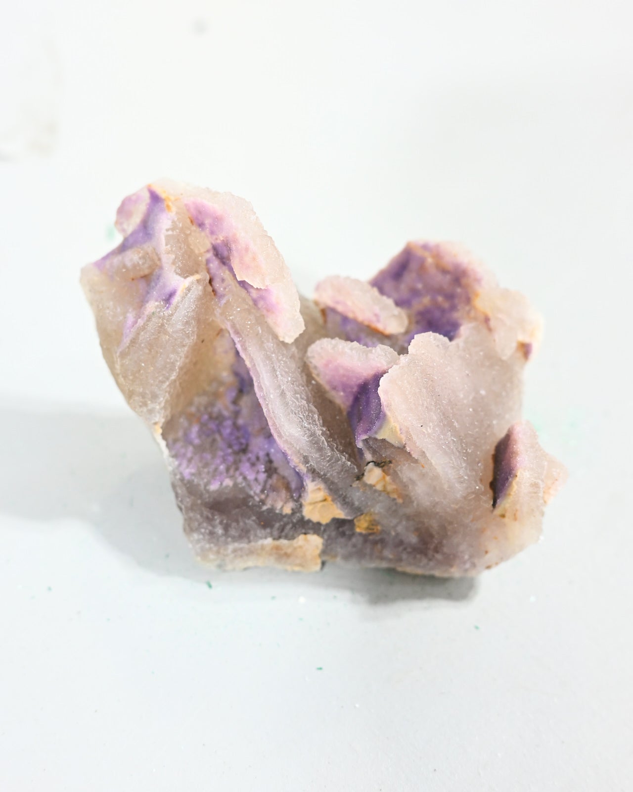 Natural Purple Fluorite with Druzy Quartz and Muscovite - Healing Crystal for Meditation, Energy Work & Home Decor