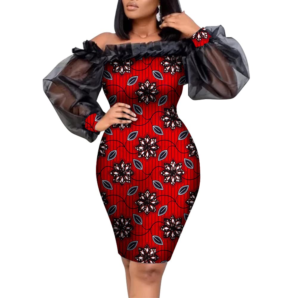 African Dresses for Women - Muslim Slim Fit Traditional Ankara Kente Print Party & Wedding Outfits | Elegant Cultural Attire for Special Occasions & Celebrations