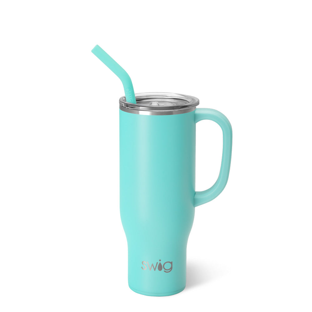 Aqua Mega Mug 30oz Large Insulated Stainless Steel Water Bottle with Handle & Lid - Perfect for Travel, Gym, Hiking & Outdoor Activities