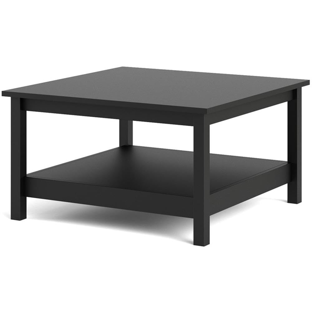 Pemberly Row Black Matte Coffee Table - Modern Living Room Furniture for Home Decor & Entertainment