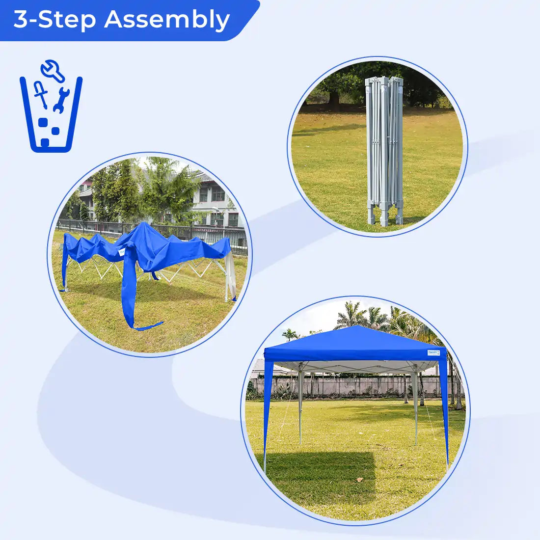 10' x 10' Instant Pop Up Canopy Tent - Easy Setup No-Side Shelter for Outdoor Events, Camping, Beach & Backyard Parties - Perfect for Picnics, Farmers Markets & Tailgating