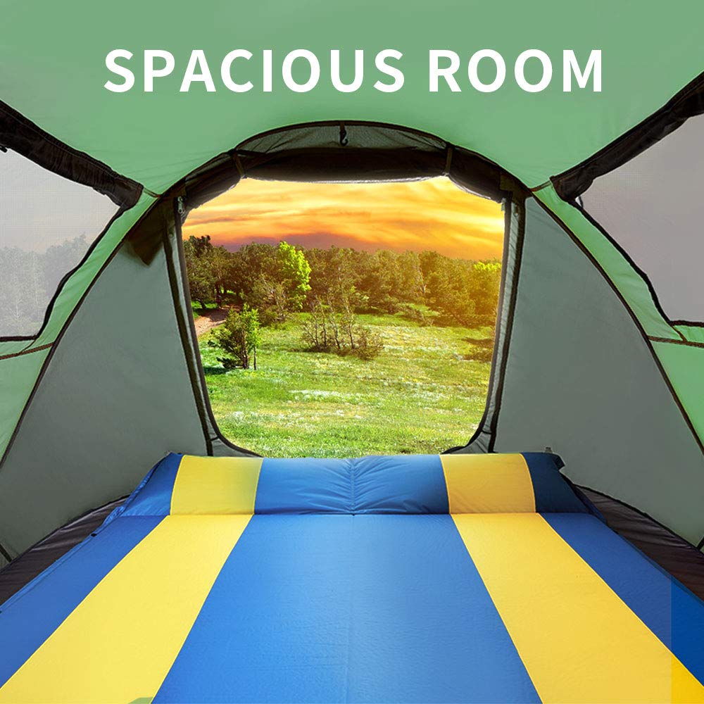 Hewolf 2/4 Person Pop Up Camping Tent - Instant Setup, Waterproof & Windproof Family Tent for Outdoor Adventures, Camping, Hiking, Beach & Backpacking | Perfect for Family Trips & Weekend Getaways