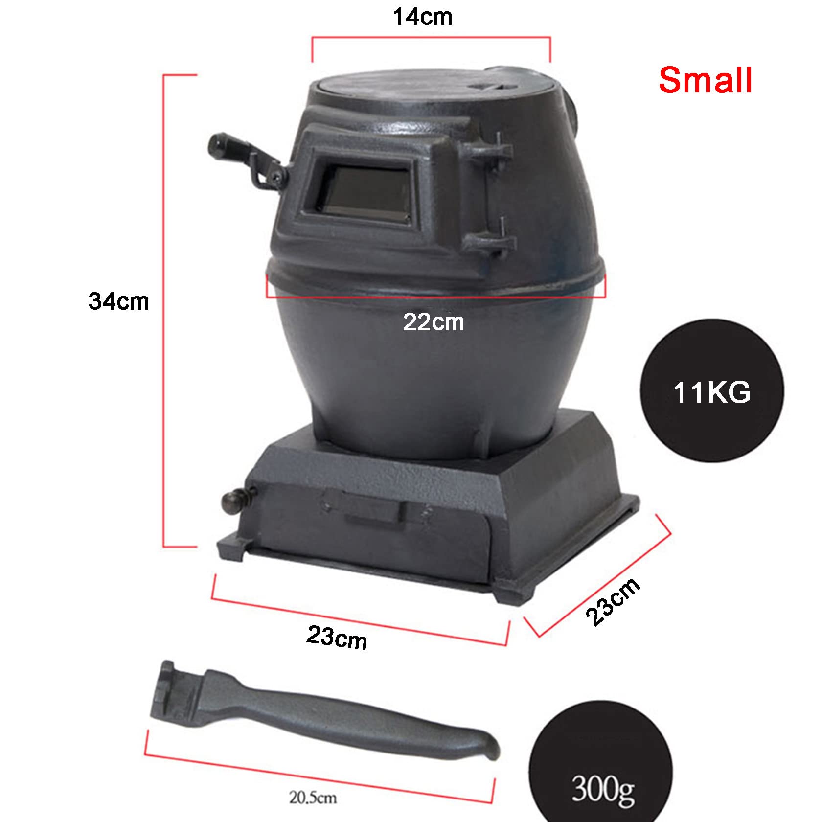 Efficient Wood-Burning Cast Iron Heating Stove with View Window - Smokeless Cooker for Indoor & Outdoor Use | Perfect for Tents, Cabins, Villas, Emergency Shelters, Daily Cooking & Winter Heating