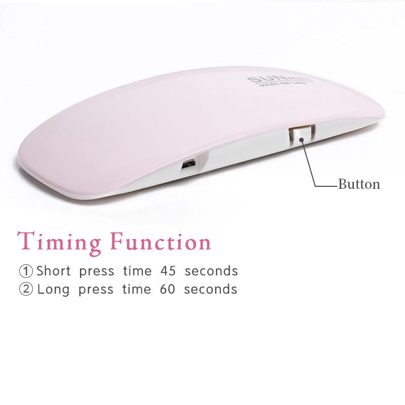 6W Mini UV LED Nail Lamp for Gel Polish - Portable Pink Nail Dryer for Home & Salon Use - Perfect for Manicures, Pedicures & Nail Art
