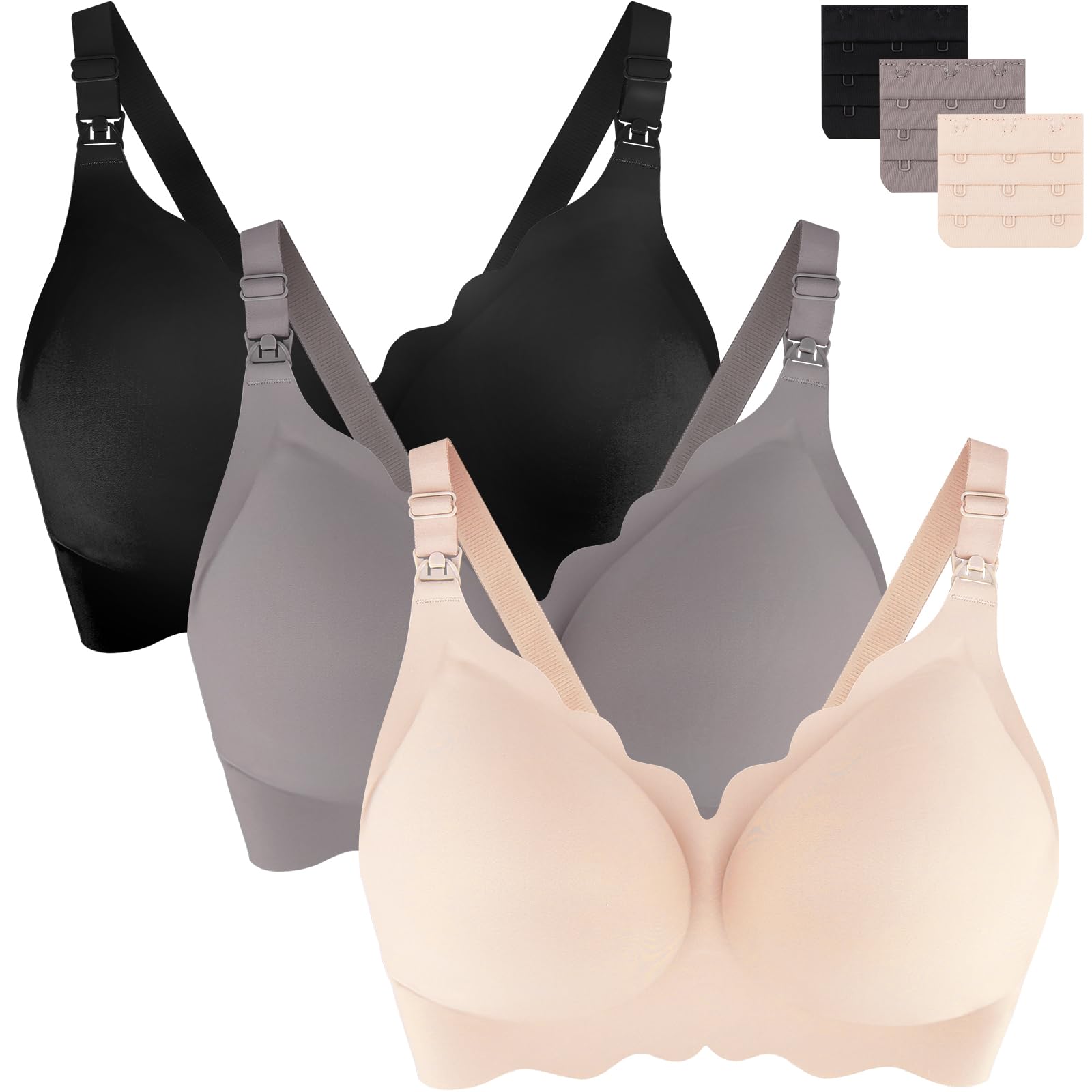 Comfortable UHdod Nursing Bras for Breastfeeding & Maternity - Wireless Support for Pregnancy & Postpartum - Soft Cotton Nursing Bras for Women - Perfect for Daily Wear, Workouts and Nighttime Nursing