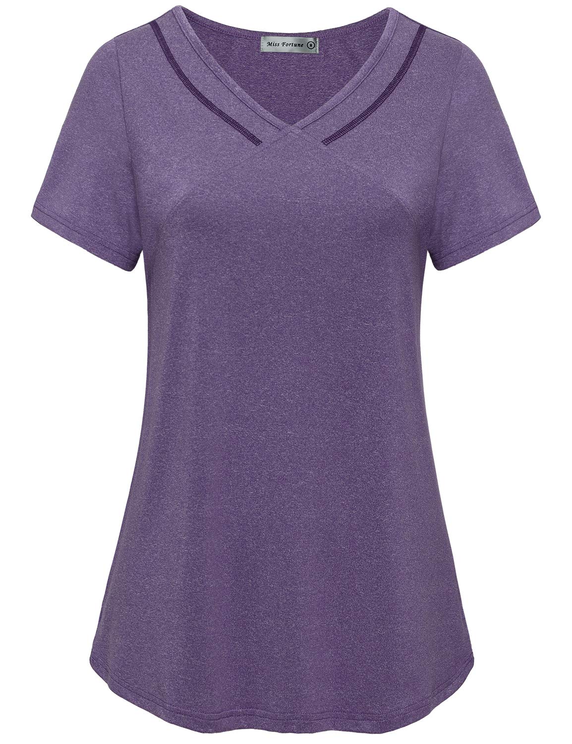 MISS FORTUNE Women's Quick-Dry Yoga Tops - Breathable Workout Shirts for Yoga, Gym & Running - Perfect for Fitness, Pilates & Active Lifestyle