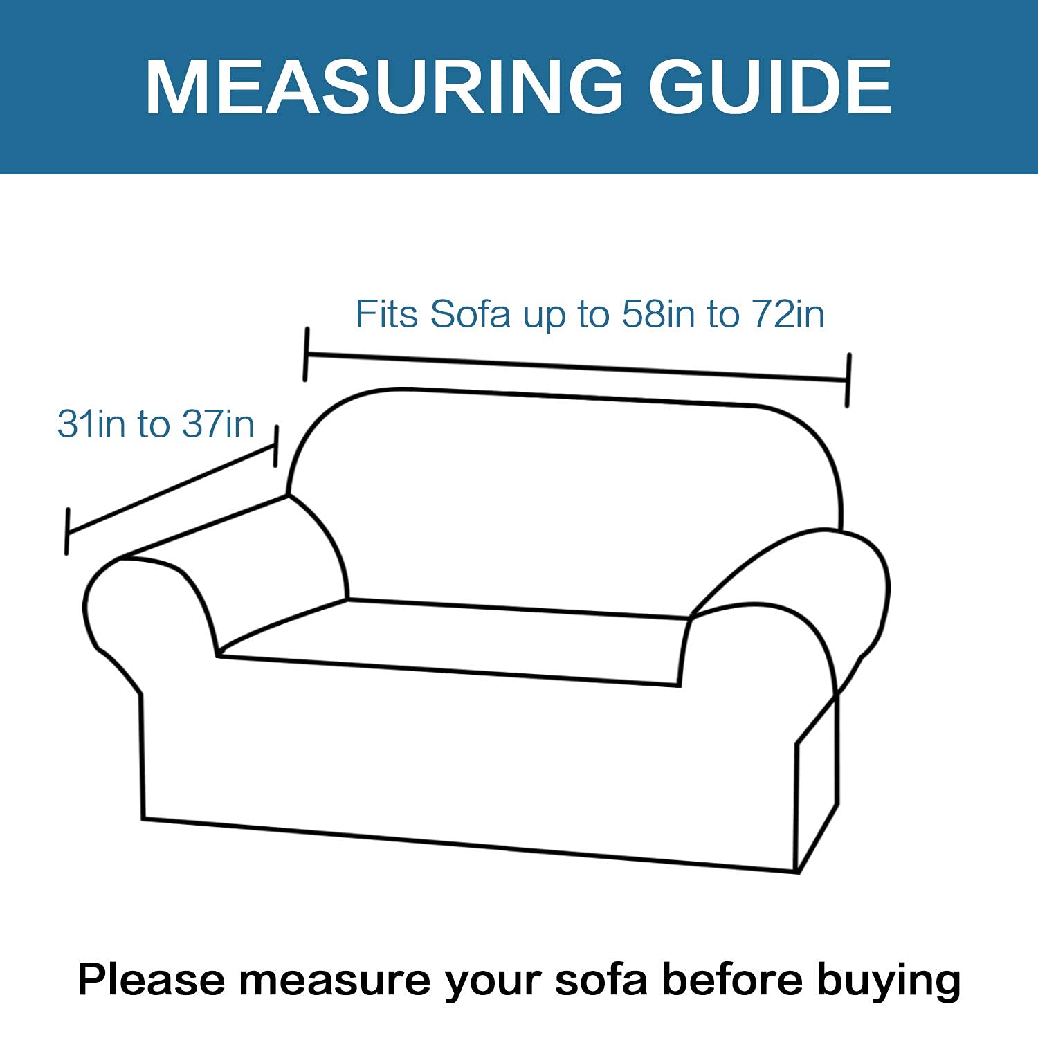 H.VERSAILTEX Stretch Sofa Covers Set - 3 Cushion Couch Cover, 2 Cushion Loveseat Cover & Armchair Slipcover - Soft Spandex Fabric, Easy Fit, Ivory - Perfect for Living Room, Bedroom, and Home Decor Protection