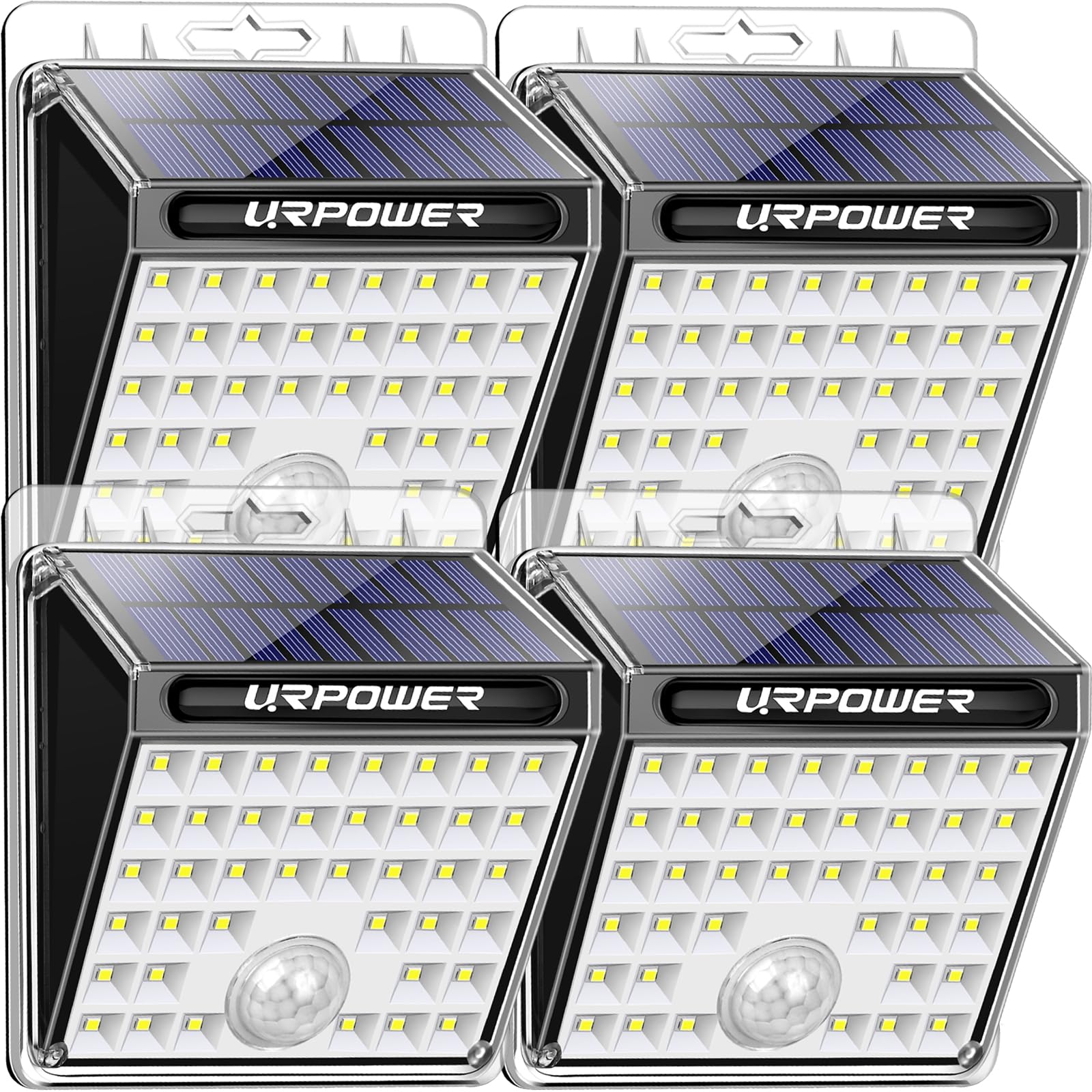 URPower 40 LED Solar Motion Sensor Lights Outdoor Waterproof - Solar Powered Security Flood Lights for Backyard, Fence, Deck, Patio, Garage (4 Pack) | Bright Solar Lighting for Pathways, Driveways & Home Security