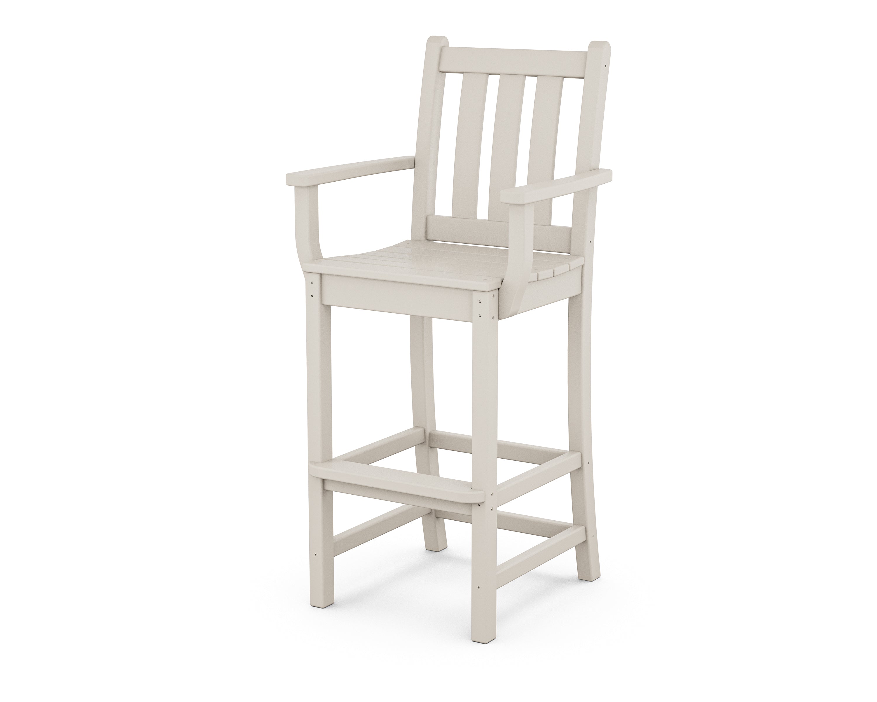 POLYWOOD Traditional Outdoor Garden Bar Arm Chair - Durable & Weather-Resistant for Patio, Deck, Poolside & Backyard Relaxation