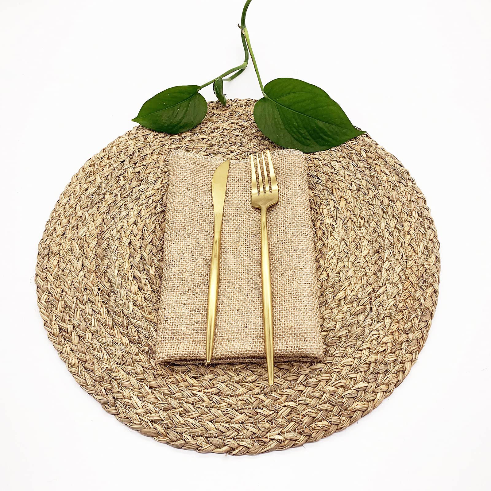 Natural Straw Woven Placemats Set of 2 - 14.17