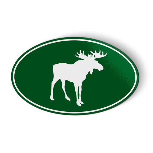 Premium Moose Green Oval Magnet for Car, Fridge & Locker - 6 Inch Strong Magnetic Decoration for Office, Home & Dorm Organization
