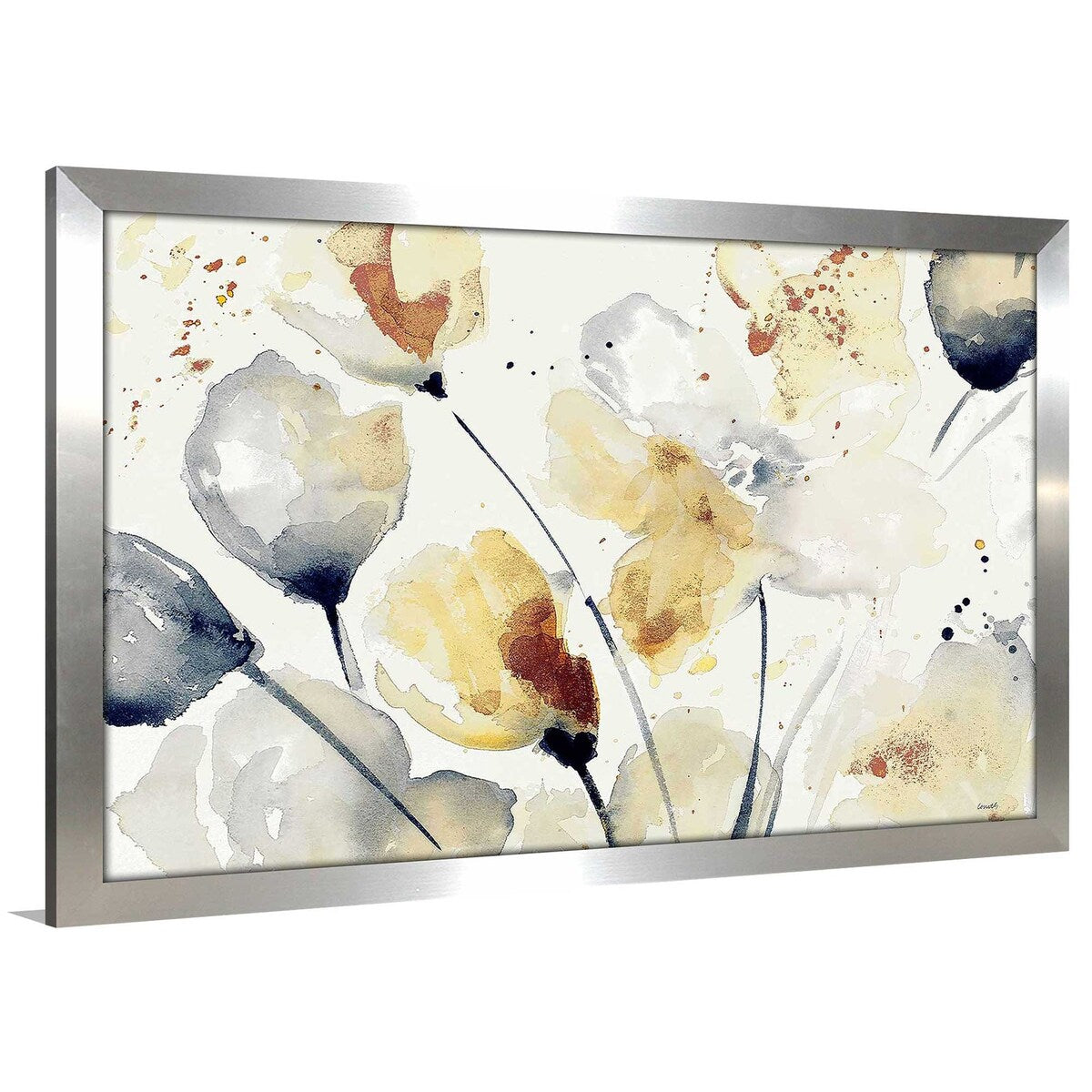 Abstract Floral Print Acrylic Wall Art - Modern Autumn Decor for Living Room, Bedroom & Office