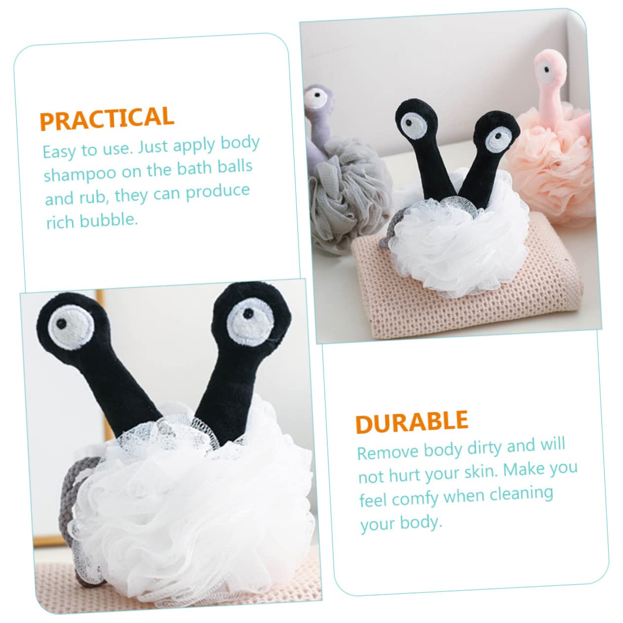LALAFINA 6-Pack Exfoliating Bath Sponges Set - Natural Loofah Body Scrubber, Facial & Shower Puff for Deep Cleansing - Soft Bath Flower Sponge for Gentle Skin Exfoliation (White, Large) - Perfect for Spa, Home Bath & Travel Shower Essentials