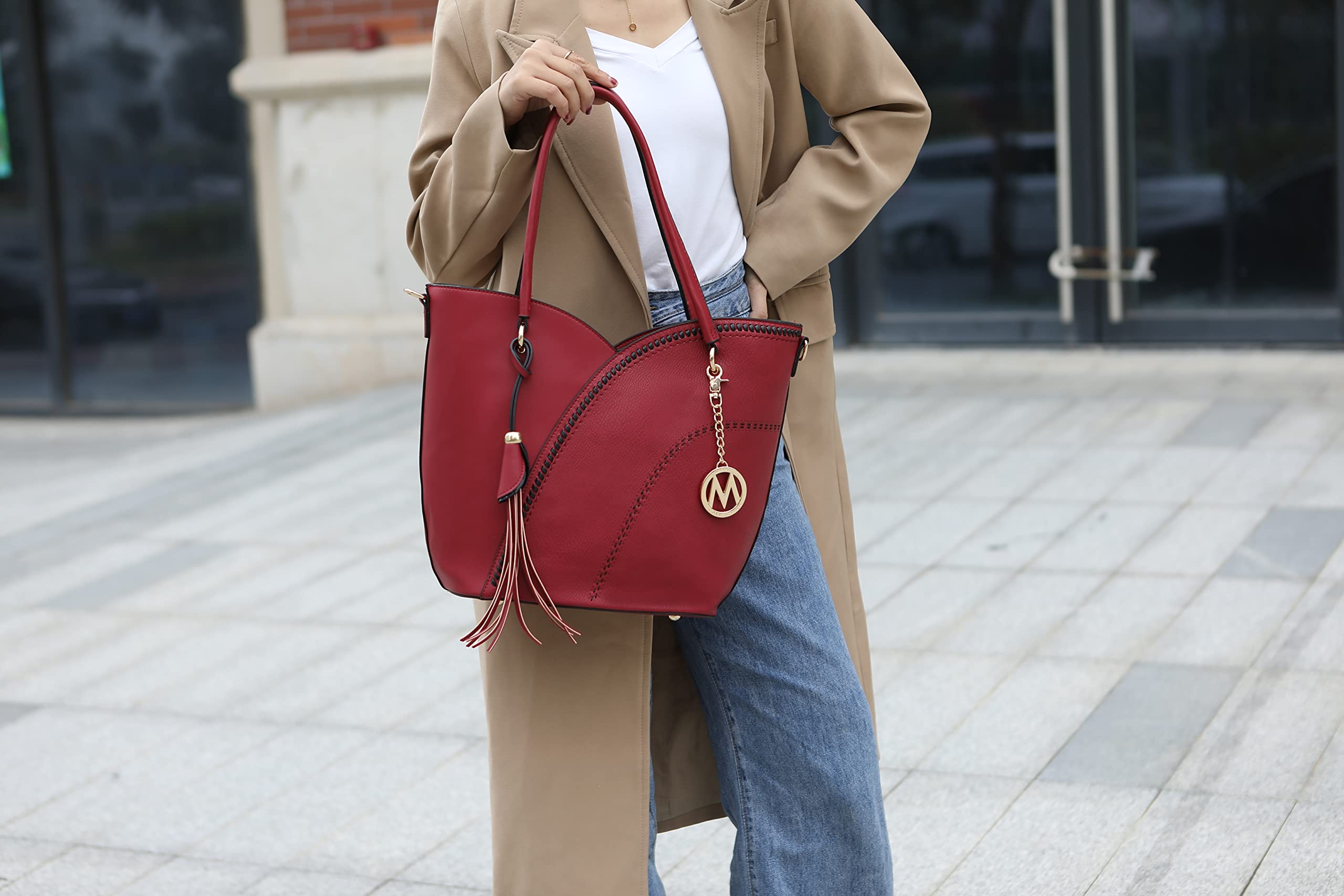 MKF Collection Vegan Leather Tote Bag for Women - Stylish Top Handle Handbag with Matching Wallet & Purse Set | Perfect for Work, Travel & Everyday Use