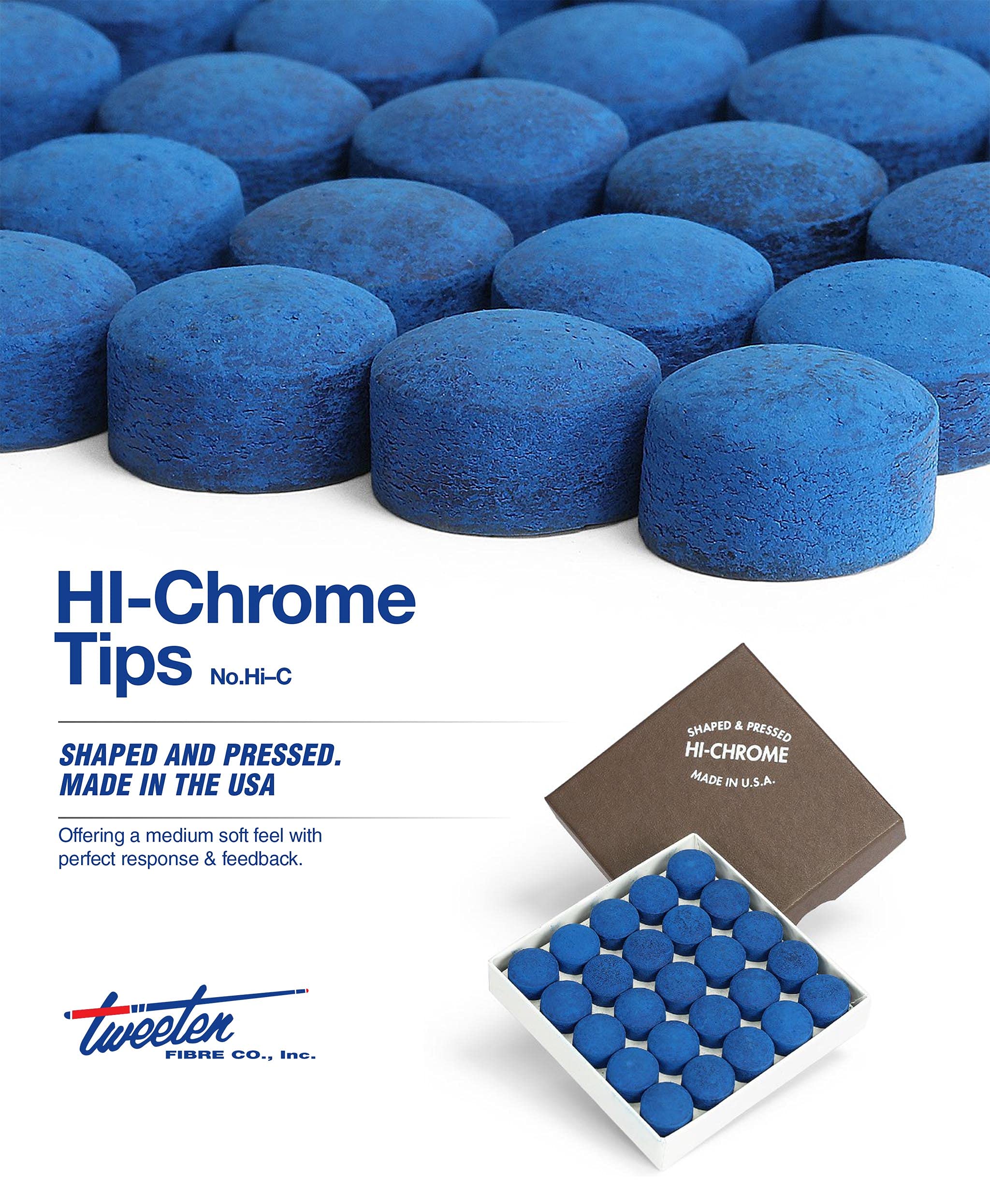 Hi-Chrome Billiard Pool Cue Tips - 50 Tips Box - Choose Your Size for Professional Pool & Snooker Game Enhancement