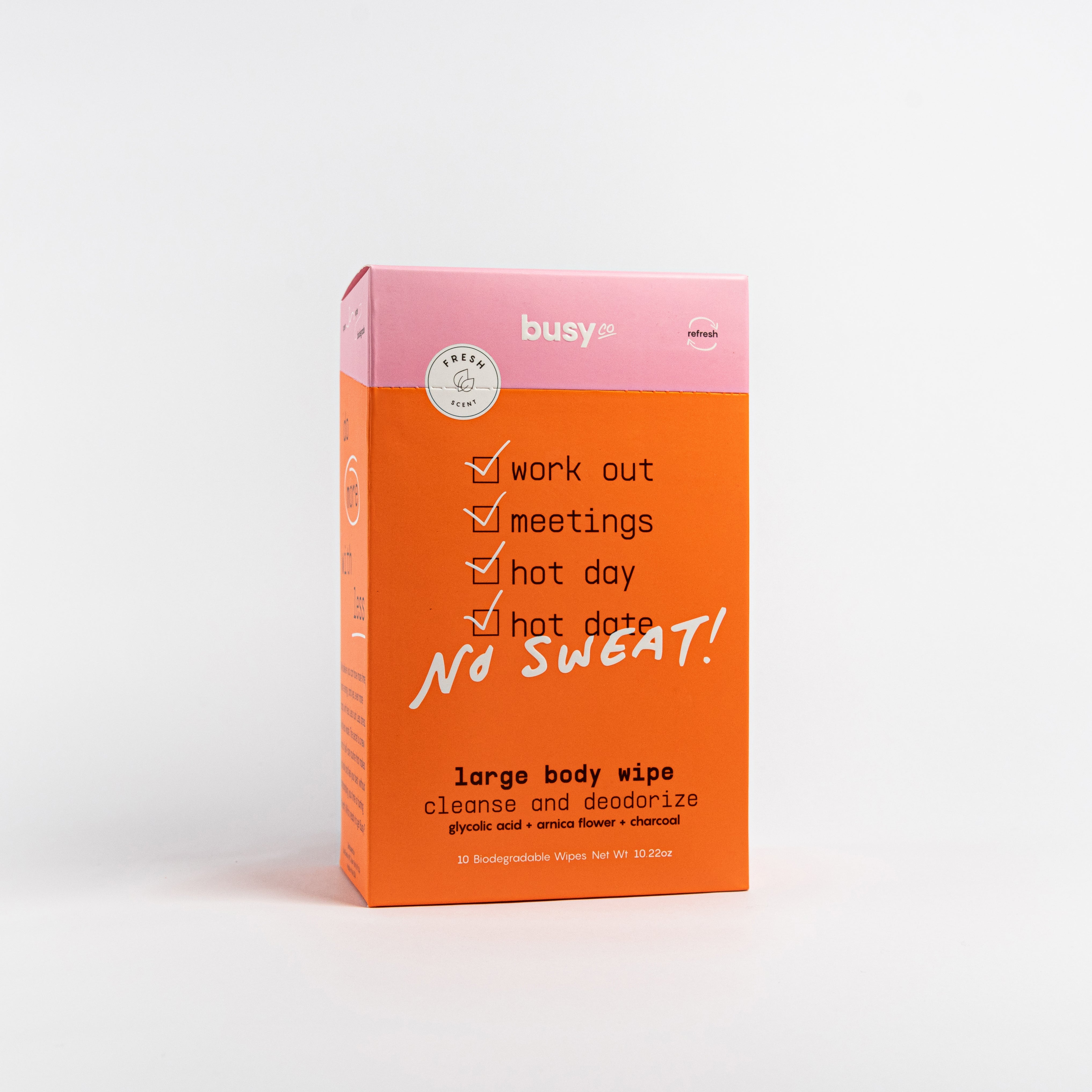 Busy Co. Large Body Wipes - 10 Count Pack | Extra Large Cleansing Wipes for Adults | Perfect for Post-Workout, Travel & On-the-Go Hygiene