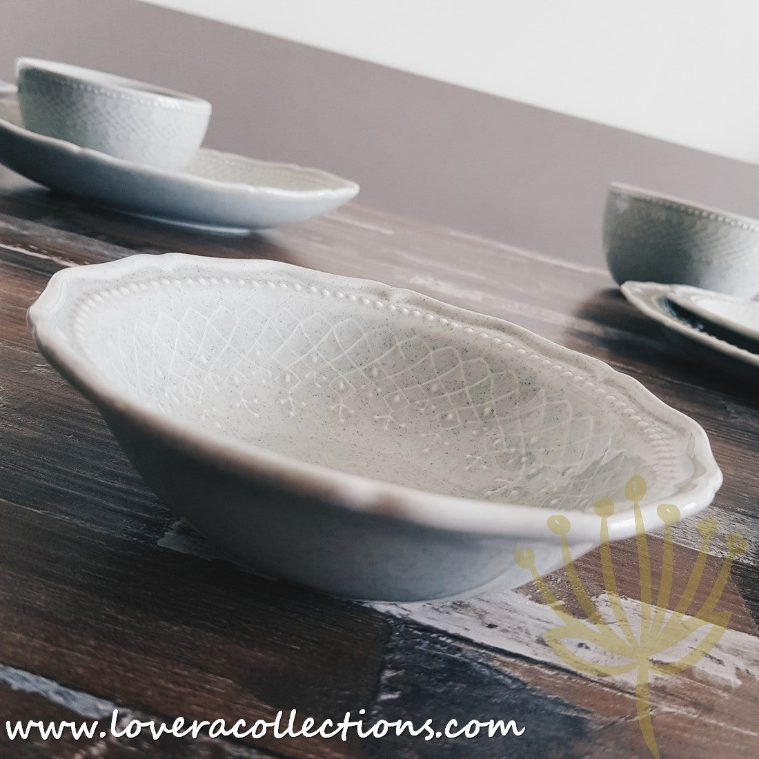 French Lace Dinnerware Set - Elegant Porcelain Plates & Bowls for Formal Dining, Wedding Reception & Holiday Table Setting (50% Off Limited Time Sale)