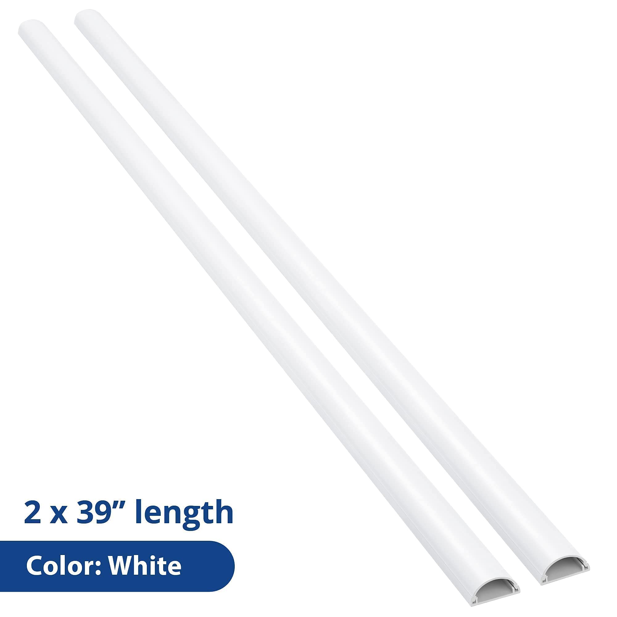 ZhiYo 78-inch Cable Concealer Kit for Wall Mounted TV - 31.5-inch Cord Cover Channel System - Hide Wires for Home Theater, Gaming Setup & Office Organization (White)