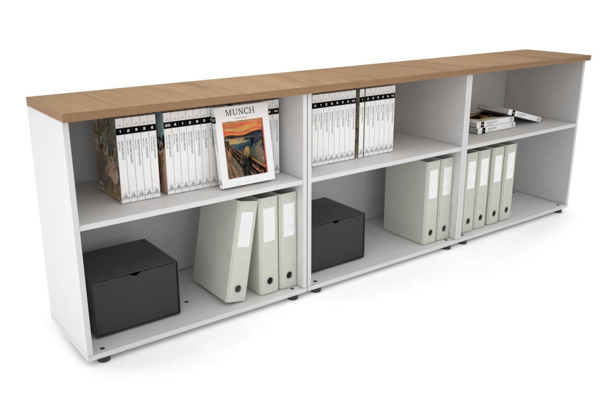 Small Open Bookcase - 2400W x 750H x 350D Uniform Shelf for Home Office, Living Room & Bedroom Storage Organization