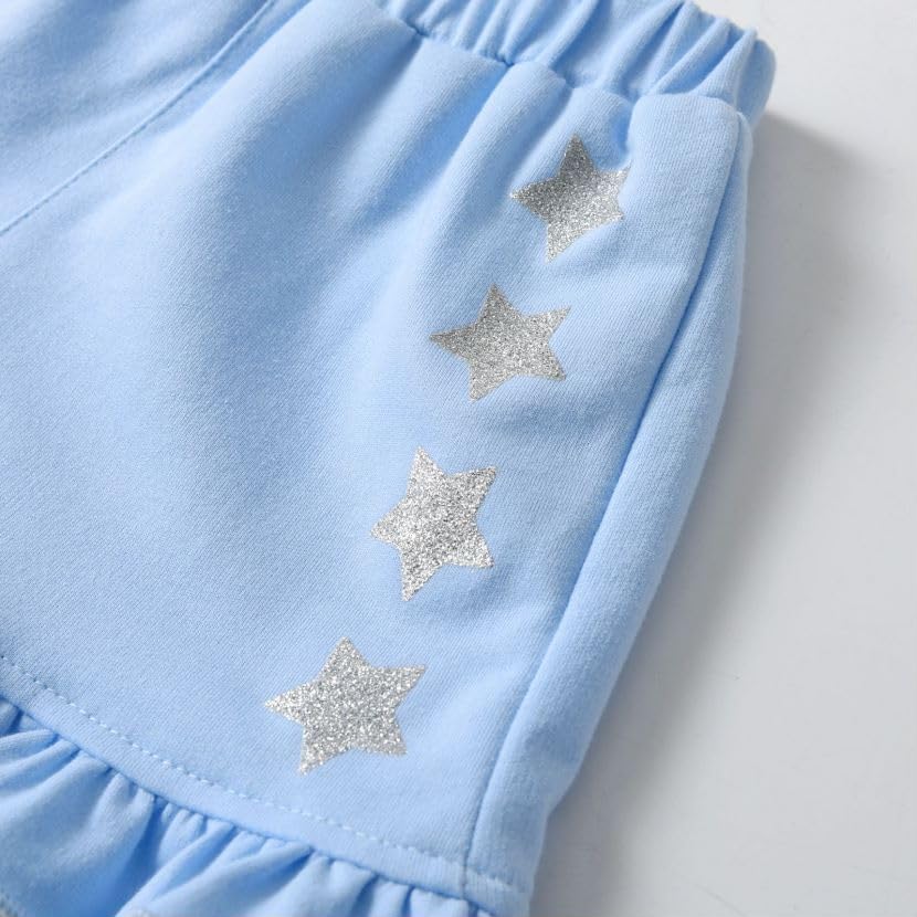 VIKITA Toddler Girls Summer Clothes Set - Cute Short Sleeve T-Shirt & Shorts Outfit for Baby 1-3 Years | Perfect Birthday Gift for Little Kids | Playtime, Beach & Outdoor Activities