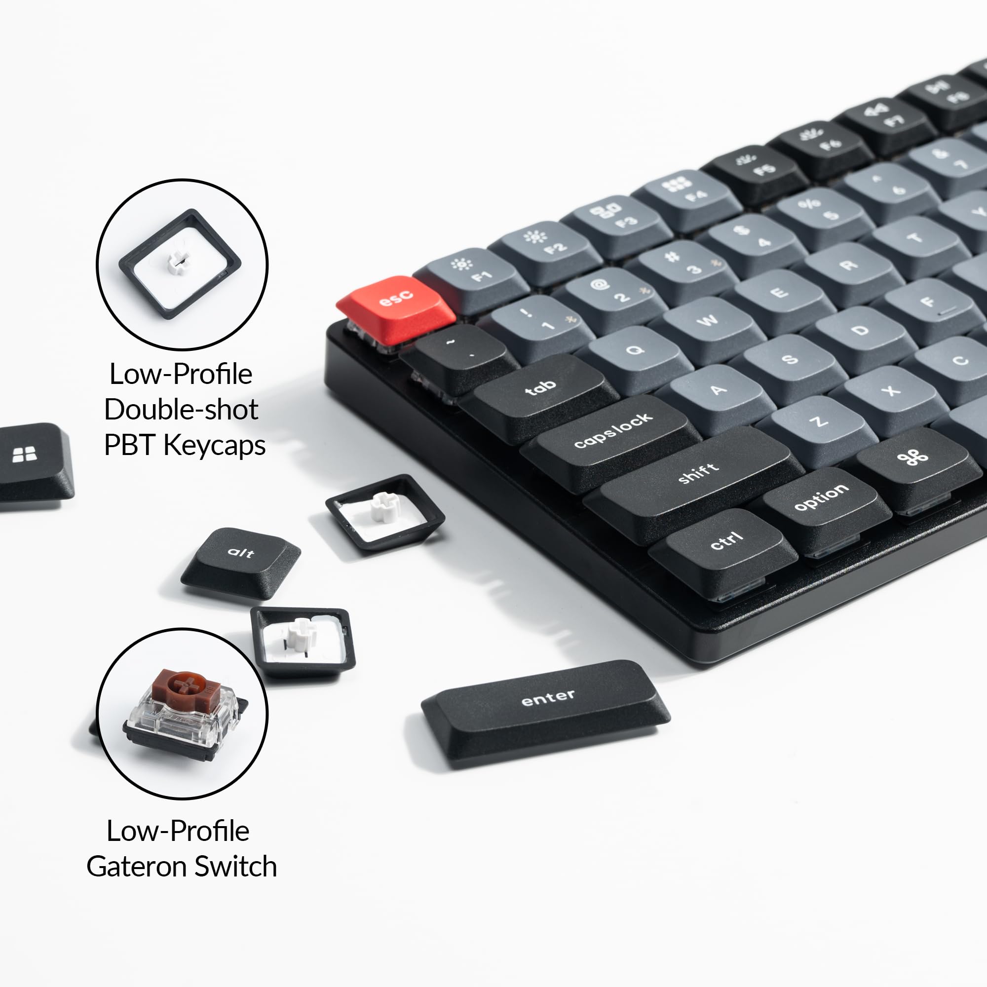 Keychron K17 Pro Low-Profile Wireless Mechanical Keyboard - QMK/VIA Programmable with Numpad & RGB Backlight - Bluetooth/Wired for Mac, Windows, Linux - Perfect for Office Work, Gaming & Coding
